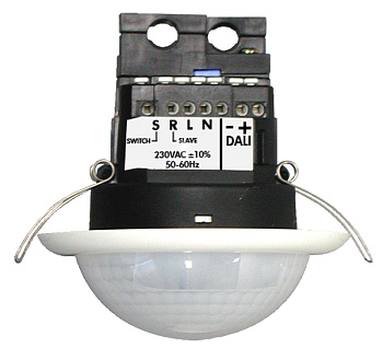 BEG Белый Датчик присутствия коридорный 360°, DALI, диаметр действия 40х20м. IP20 92328