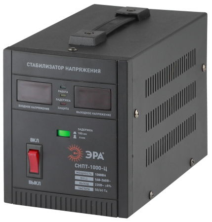 ЭРА СНПТ-1000-Ц Стабилизатор напряжения переносной, ц.д., 140-260В/220/В, 1000ВА Б0020158