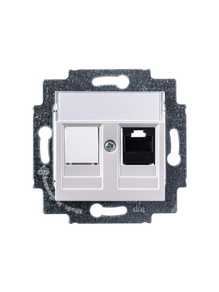 Купить ABB EPJ Levit жемчуг / ледяной Розетка компьютерная RJ45 кат,5e+заглуш,, жемчуг 2CHH295117A6068