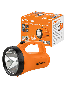 TDM Фонарь светодиодный "Прожектор 5", 3 Вт LED+12 SMD, бат. 3*АА, SQ0350-0068