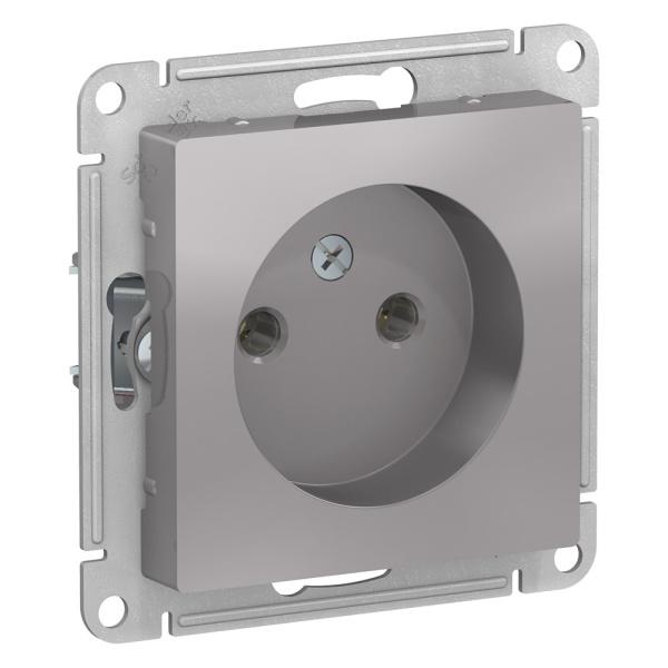 Systeme Electric AtlasDesign Алюминий Розетка б/з, 16А, механизм