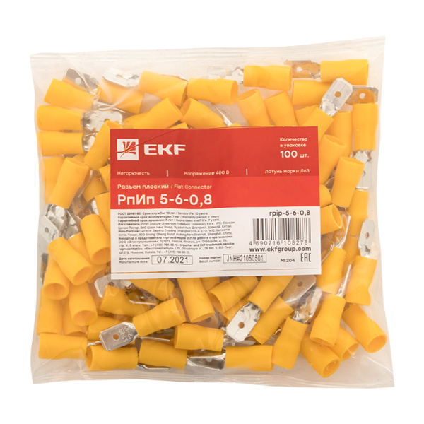 Купить EKF PROxima Разъем плоский РпИп 5-6-0,8 (100шт.)