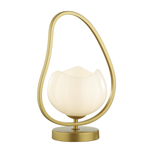 Купить Odeon Light 4873/1T MODERN ODL_EX22 49 золотой/белый/стекло Настольная лампа E14 1*40W WATERLILY