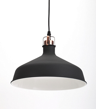 ЭРА PL2 BK/RC Шагрень Черный/Медь Подвес металлический, E27, max 60W, d300 мм