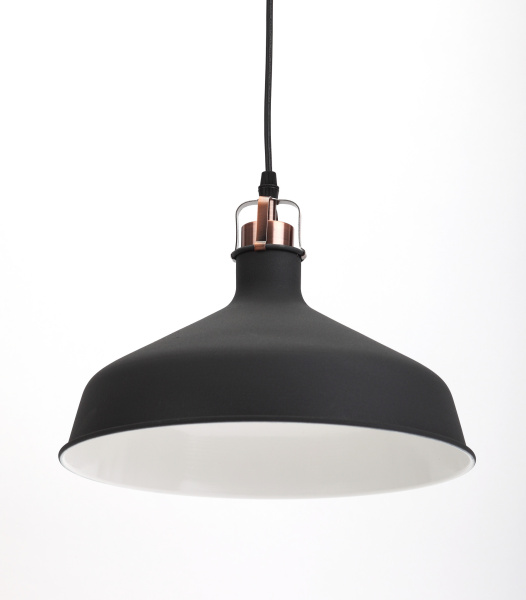 ЭРА PL2 BK/RC Шагрень Черный/Медь Подвес металлический, E27, max 60W, d300 мм