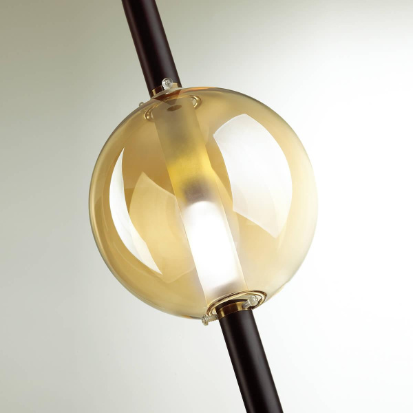 Купить Odeon Light 4684/2 Подвес черный/янтарный G9 2*5W 220V LAZIA