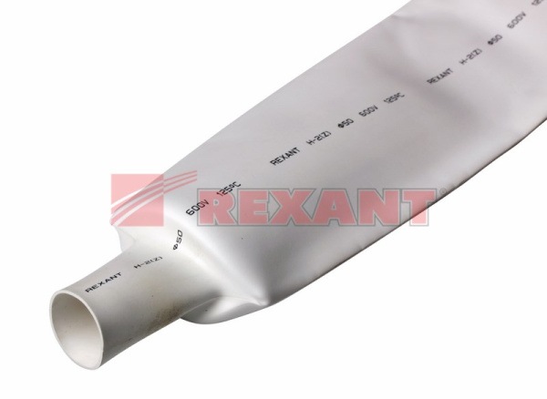 Купить 50.0 / 25.0 мм 1м термоусадка белая Rexant 25-0001