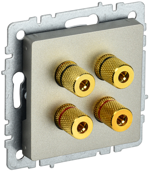 IEK BRITE BASE Шампань Аудиорозетка 4-мест. РА10-БрШ