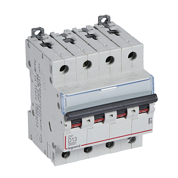 Legrand DX3 6000 Автоматический выключатель 10кА 4P 400В 13А 4 мод (D) 408146