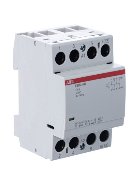 Купить ABB Контактор ESB63-40N-06 модульный (63А АС-1, 4НО), катушка 230В AC/DC 1SAE351111R0640