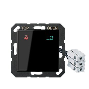 JUNG Накладка (стекло) для внешнего DND-модуля с LED-лампами, 24 В, чёрный ACUKO6M24SW