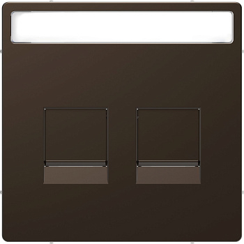 SE Merten D-Life Мокко Накладка центральная для 2-х модульных разъемов MTN4564-6052