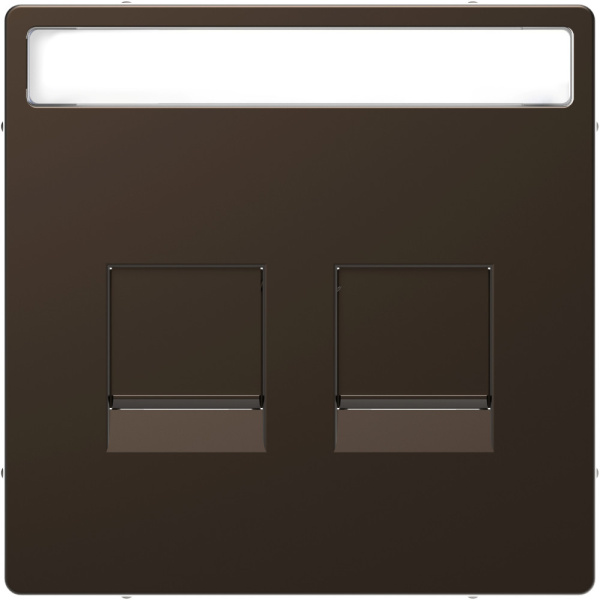 SE Merten D-Life Мокко Накладка центральная для 2-х модульных разъемов MTN4564-6052