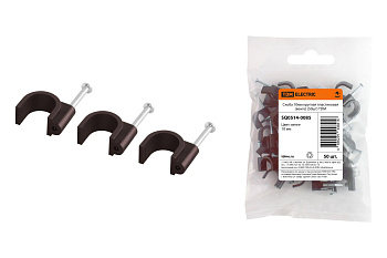 TDM Скоба 10мм круглая пластиковая (венге) (50шт) SQ0514-0085