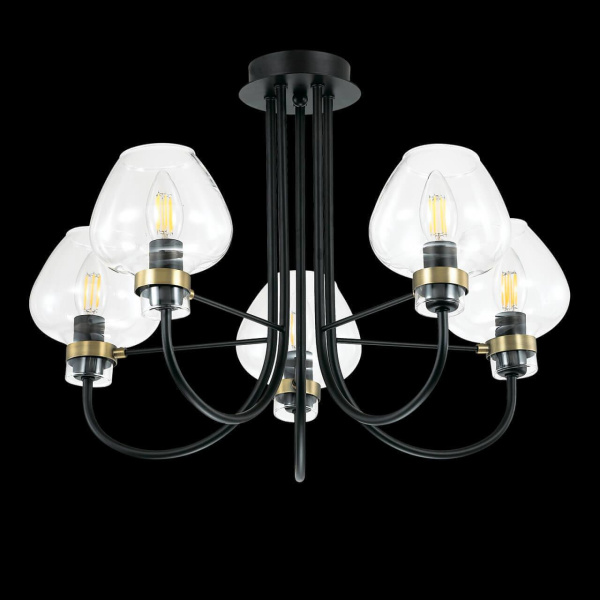 Купить Lumion 3708/5C LN18 137 чёрный Люстра потолочная E14 5*40W 220V ILONA