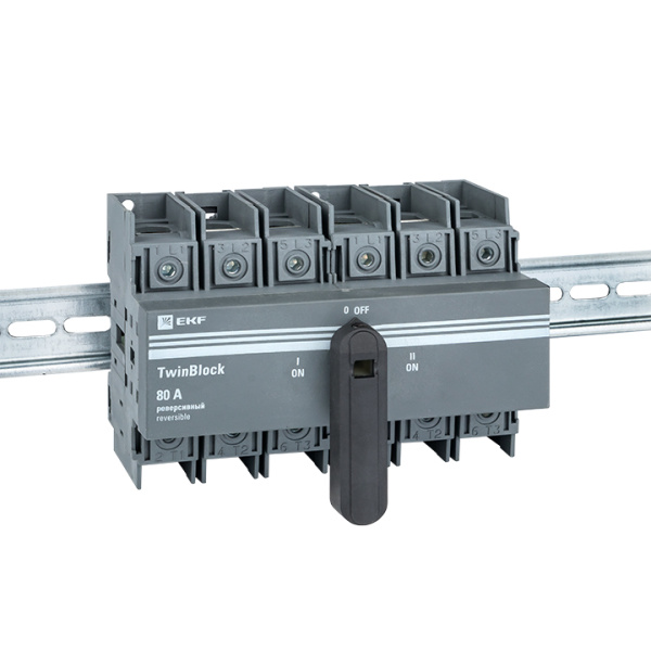 Купить EKF PROxima Рубильник 80A 3P реверсивный c рукояткой для прямой установки TwinBlock