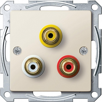 SE Merten SM Механизм аудио/видео розетки с тремя гнездами (желт, красн, бел) MTN4351-0344