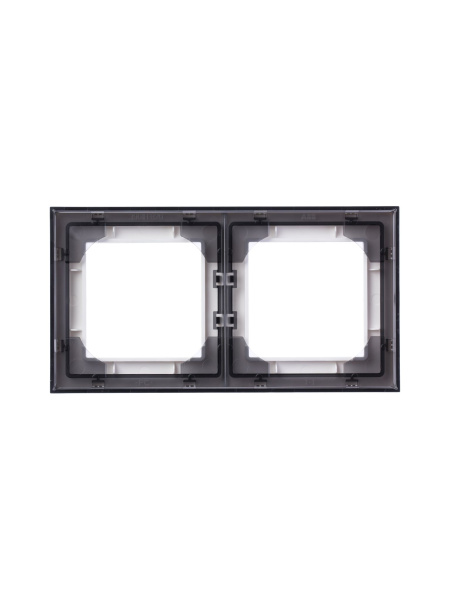 Купить ABB EPJ Levit белый / дымчатый чёрный Рамка 2 поста 2CHH015020A6062