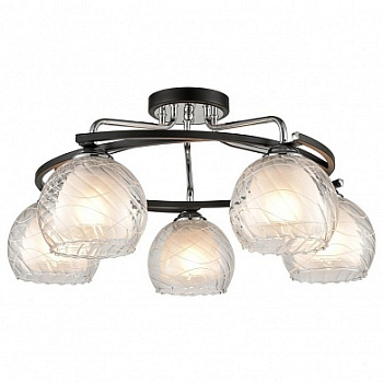 VELANTE 234-107-05 Люстра потолочная Черный, Хром/Белый E27 5*60W