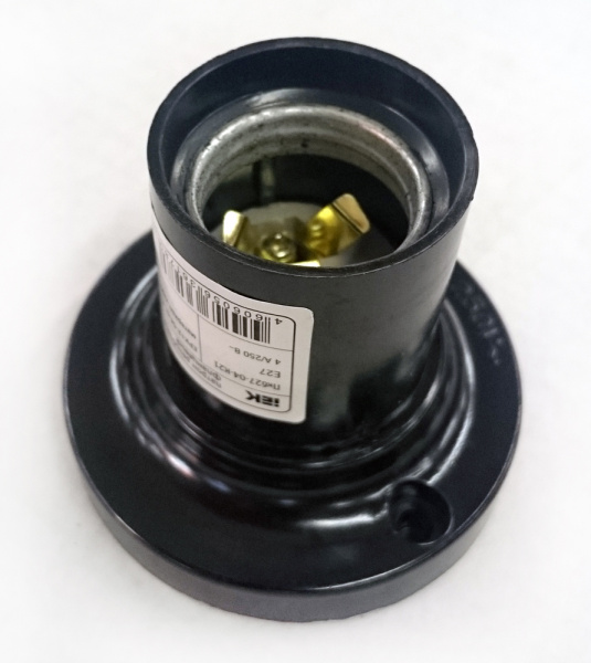 Купить IEK Пкб27-04-К21 Патрон потолочный карболитовый, Е27, черный (50 шт)