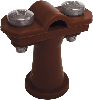 EZETEK Держатель проводника круглого 6-10 мм коричневый, высота 38 мм, пластик 91105