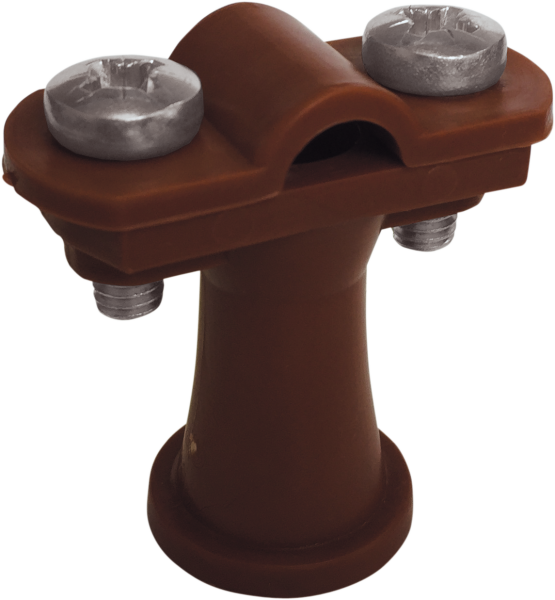 EZETEK Держатель проводника круглого 6-10 мм коричневый, высота 38 мм, пластик 91105