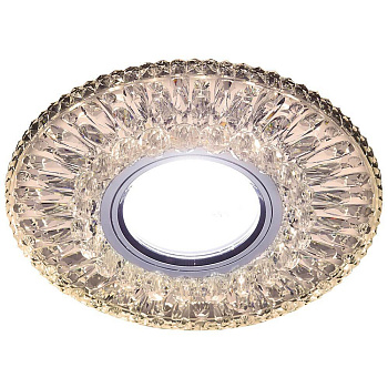 Ambrella Встраиваемый точечный светильник со светодиодной лентой S380 CL/WW хром/прозрачный MR16+3W(LED WARM)