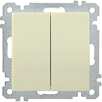 IEK ВС10-2-0-Б Выключатель двуклавишный 10А BOLERO кремовый EVB20-K33-10