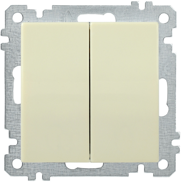 IEK ВС10-2-0-Б Выключатель двуклавишный 10А BOLERO кремовый EVB20-K33-10