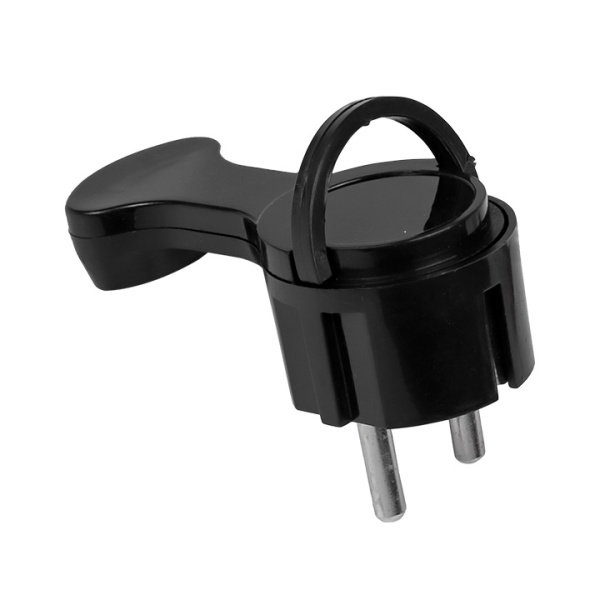 EKF PROxima Вилка угловая плоская с/з черная "СТЕЛС" 16А 250В