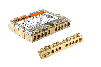 TDM Шина "N" нулевая 8х12мм 10/1 (10 групп/крепеж по центру) SQ0801-0050