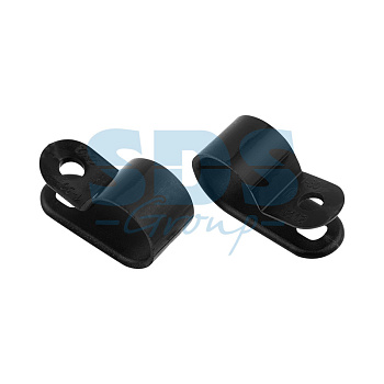 Кабельная скоба под винт 12 мм, черная, упаковка 50 шт. Rexant 07-4412-1