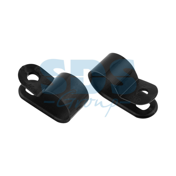 Кабельная скоба под винт 12 мм, черная, упаковка 50 шт. Rexant 07-4412-1