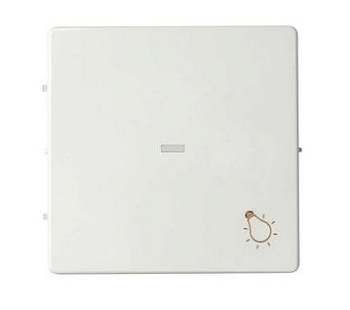 Simon S82 Concept Матовый белый, Клавиша для выключателя с подсветкой и пиктограммой "свет" 8200016-090