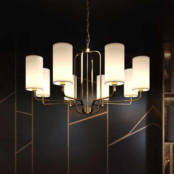 Купить Eurosvet Классическая люстра с абажурами 60128/8 золото a056929