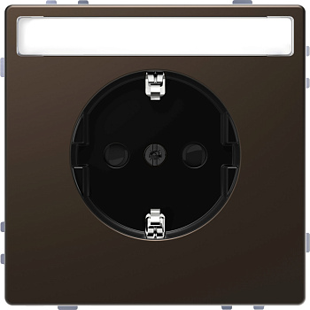 SE Merten D-Life Мокко Розетка 16А с/з и полем для надписи MTN2302-6052