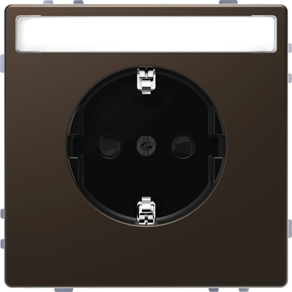 SE Merten D-Life Мокко Розетка 16А с/з и полем для надписи MTN2302-6052