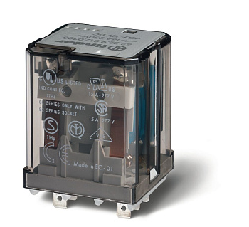 Finder Силовое электромеханическое реле; монтаж в розетку или наконечники Faston 187 (4.8х0.5мм); 2CO 16A; контакты AgSnO2; катушка 230В AC; степень з 623282304040