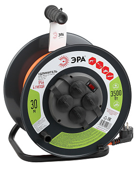 ЭРА RMx-4es-3x1.5-30m-IP44 Удлинитель силовой на металлической катушке c/з 4 гн 30м ПВС 3х1.5