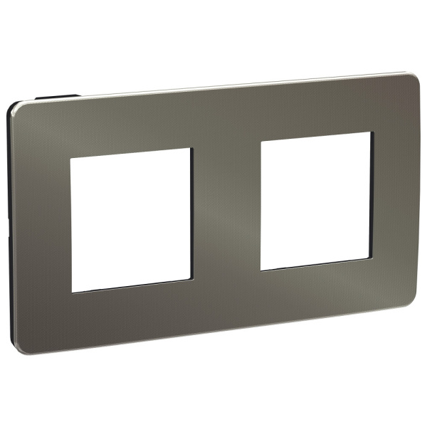 SE Unica Studio Никель/Антрацит Рамка 2-ная NU280453