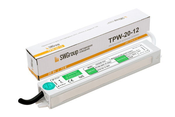 SWG Al блок питания TPW, 20W влагозащитный, 12V TPW-20-12