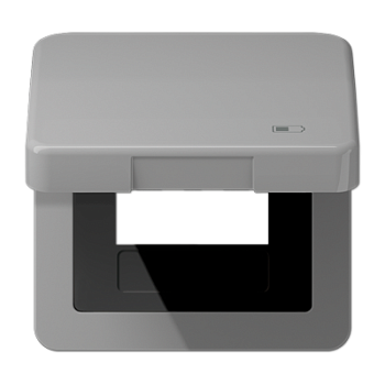 JUNG Рамка с подпружиненной крышкой для USB-механизмов, с центральной платой, серый CD590KLUSBGR