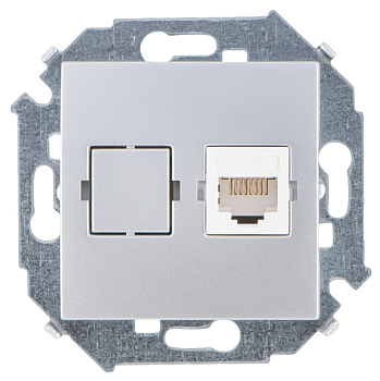 Simon 15 Алюминий Розетка компьютерная 1-ая RJ45 кат.5е 1591598-033