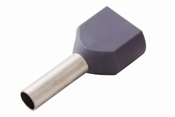 Наконечник штыревой втулочный изолированный F-10мм 2х2.5мм² (НШВи(2) 2.5-10 / НГи2 2,5-10) серый Rexant 08-2808