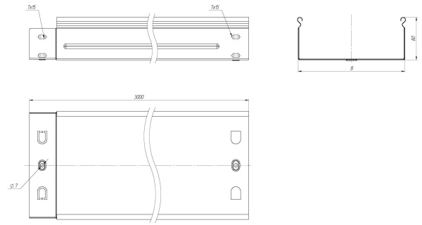 Купить EKF PROxima Лоток неперфорированный металлический 80х600х3000-1,0мм (6м)
