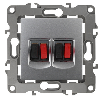 ЭРА 12-3112-03 Алюминий Розетка аудио двойная, IP20, 12