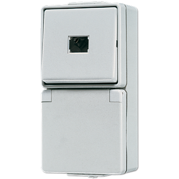 JUNG Штепсельная розетка SCHUKO для накладного монтажа с выключателем IP44 671W