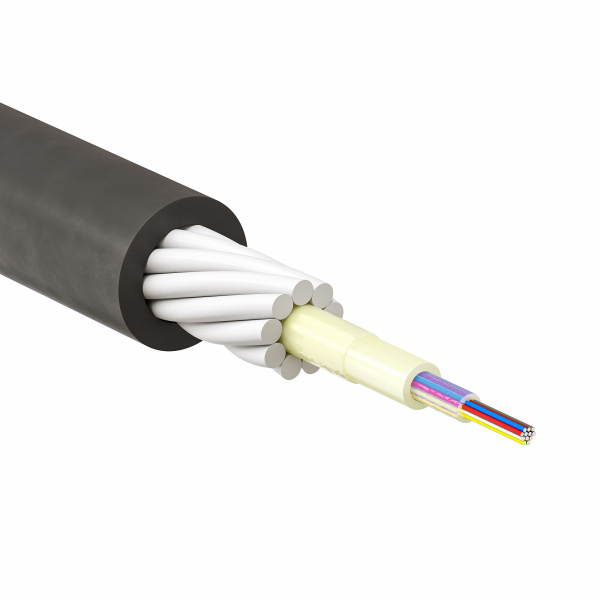 DKC Кабель волоконно-оптический, центральный модуль, бронированныйпластиковыми прутками, для прокладки в грунт, нг(А)-HF, 8 ОВ, категорияOS2 (G.652.D)