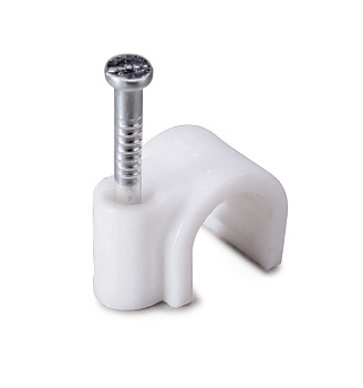 Скоба пластикова с гвоздем круглая СПК 10 (25шт.) (Fortisflex) 49462