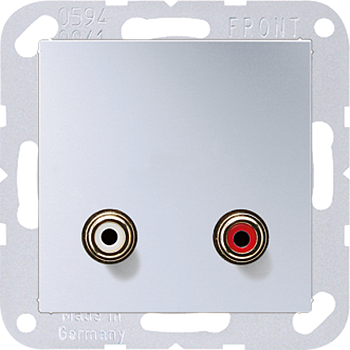 JUNG 2x Cinch Audio (RCA), алюминий MAA1021AL